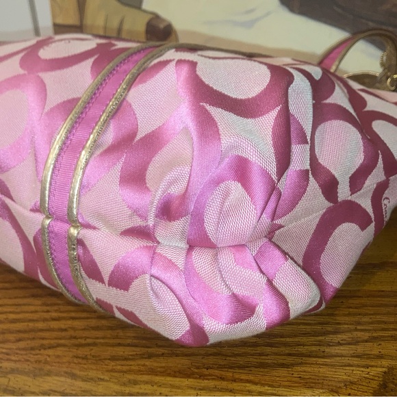 Coach Poppy Op Art Glam Tote 13826 - Pink & Gold - EUC - Picture 5 of 14